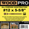 Woodpro (50) #12 x 5-5/8 In. All Purpose Wood Screws, small