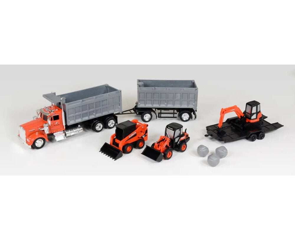 Kubota Miniature Toy Construction Equipment & Dump Truck Playset – 77700-08701