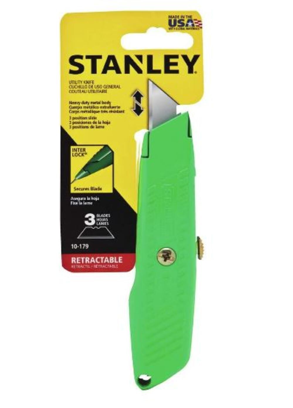 Stanley High Visibility Retractable Blade Utility Knife, large image number 2