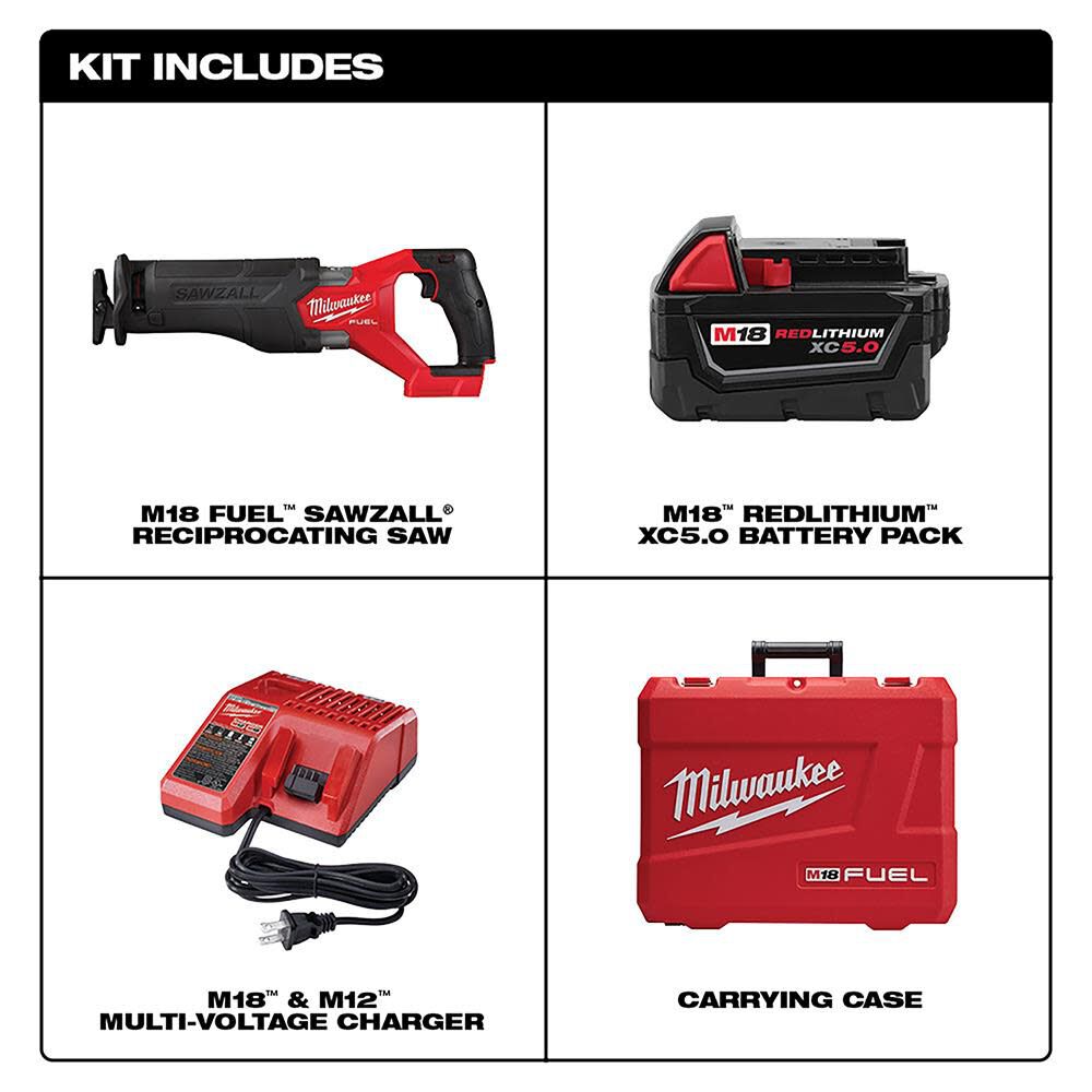 Milwaukee M18 Fuel Sawzall Reciprocating Saw 1 Battery Xc50 Kit 2821 21 Sansujyuku sansujyuku.com