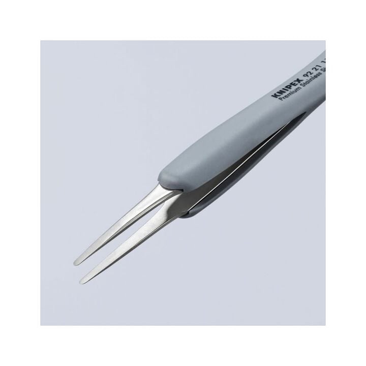 Knipex 4 Inch SS Blunt Tip Precision Tweezer with ESD Handle, large image number 3