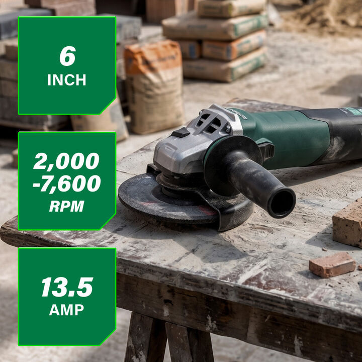 Metabo HPT WEV 15-150 HT 6 Inch Angle Grinder, large image number 1