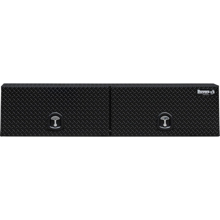 Buyers Products Company 18x16x90 Inch Gloss Black Diamond Tread Aluminum Topsider Truck Box with Flip-Up Doors, large image number 5