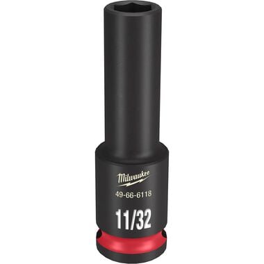 Milwaukee Impact Socket 3/8in Drive 11/32in Deep 6 Point