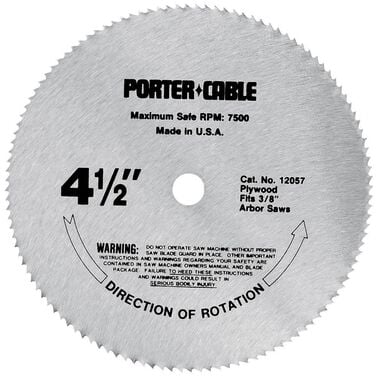 Porter Cable 4-1/2 In. Riptide Plywood Saw Blade, large image number 0
