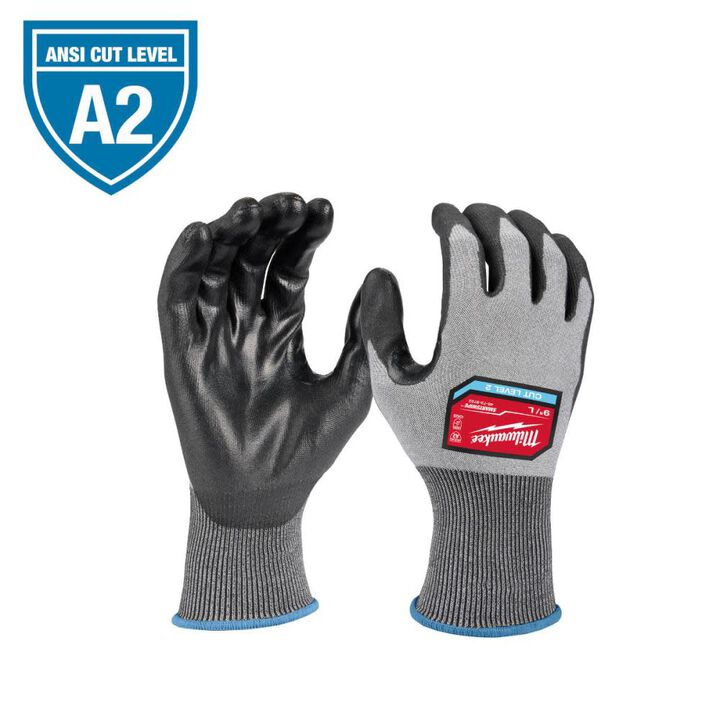Milwaukee Gloves Cut Level 2 High Dexterity Polyurethane Dipped XXL