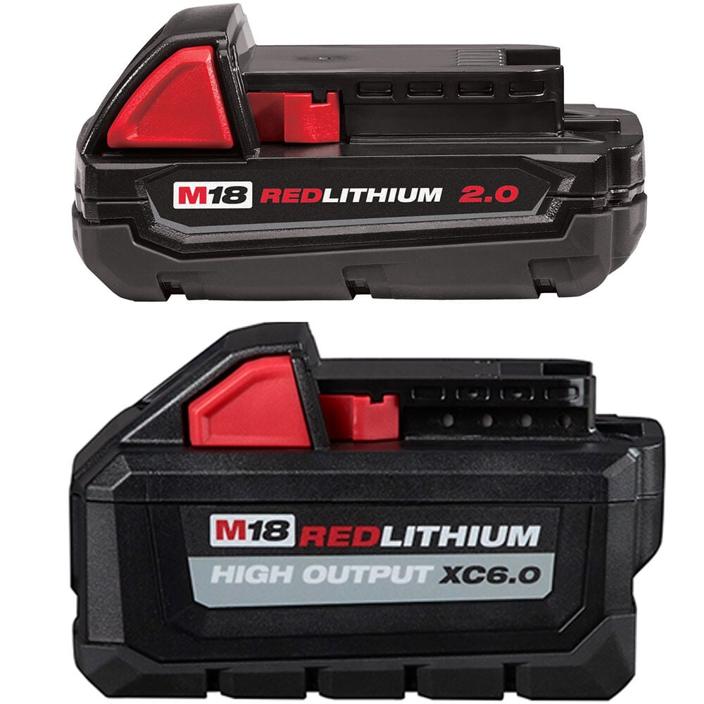 Milwaukee M18 REDLITHIUM 18V 2Ah/6Ah Lithium Ion Power Tool Battery Pack with Fuel Indicator (2 Pack), large image number 1