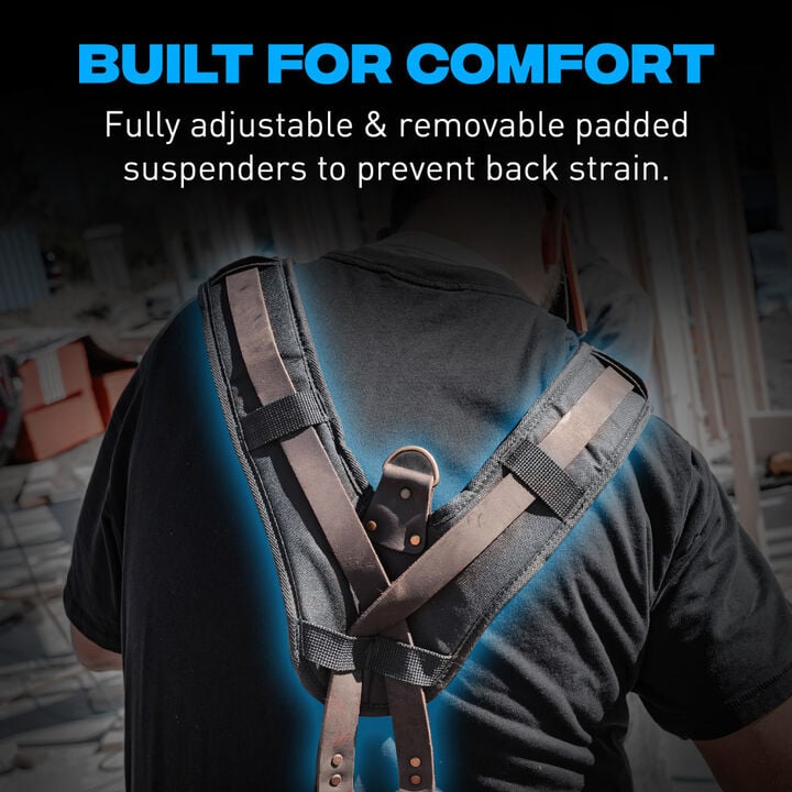 Ox Tools OX Pro 4-Piece Oil-Tanned Leather Drywaller Rig with Suspenders 2XL, large image number 1