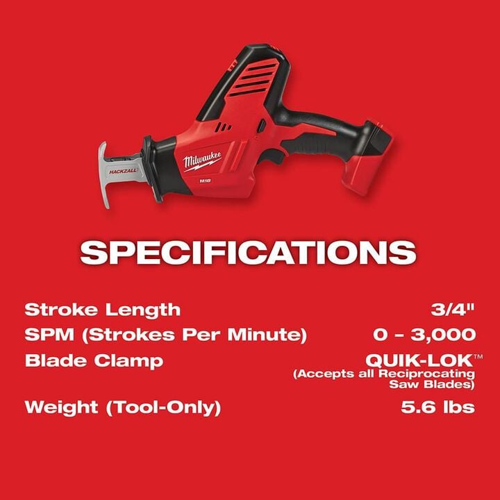 Milwaukee M18 HACKZALL Reciprocating Saw (Bare Tool), large image number 2