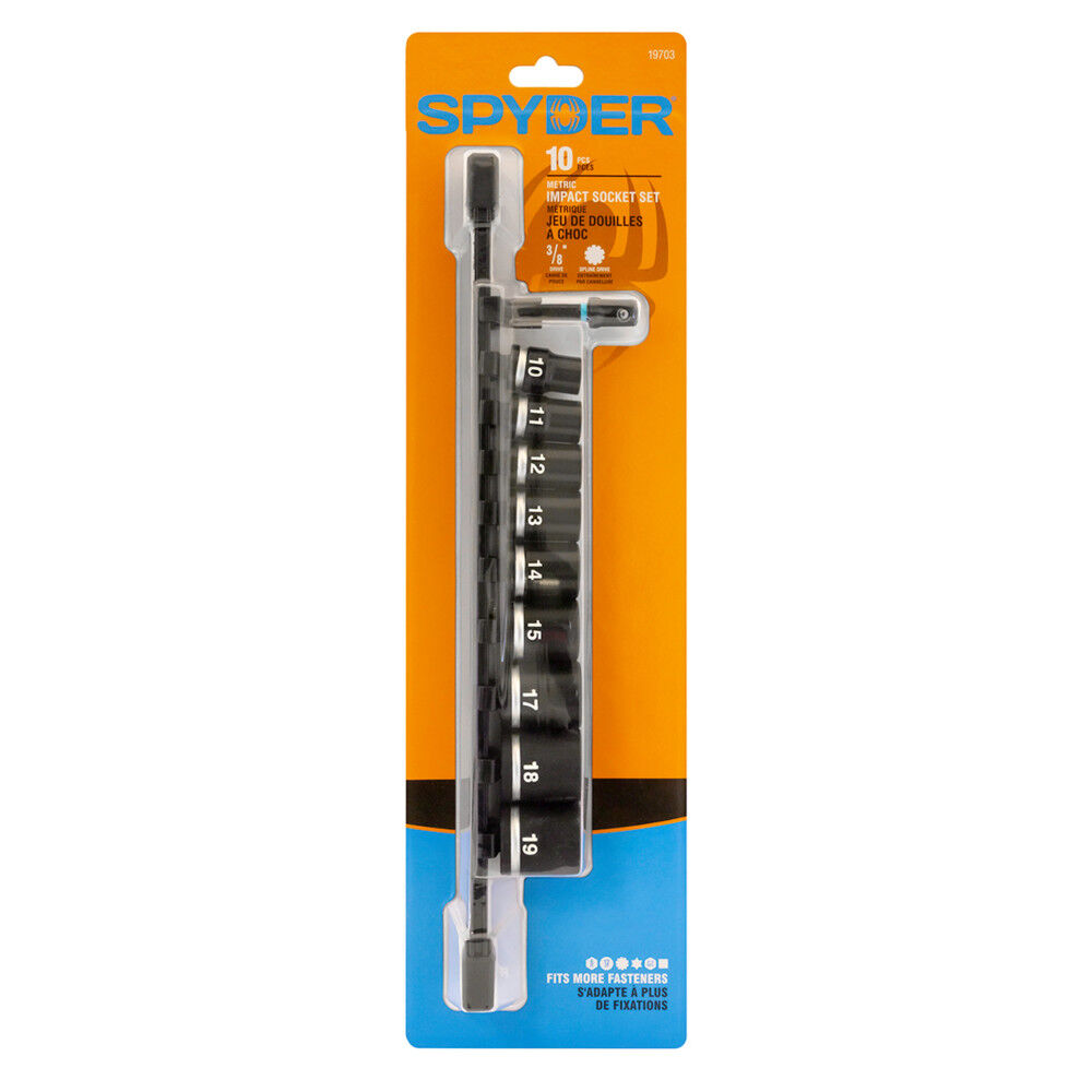 Spyder 3/8 Inch Drive Metric Impact Socket Set with Adapter, 10 Pieces, large image number 10