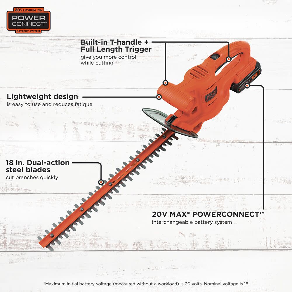 Black and decker 20v outlet max hedge trimmer