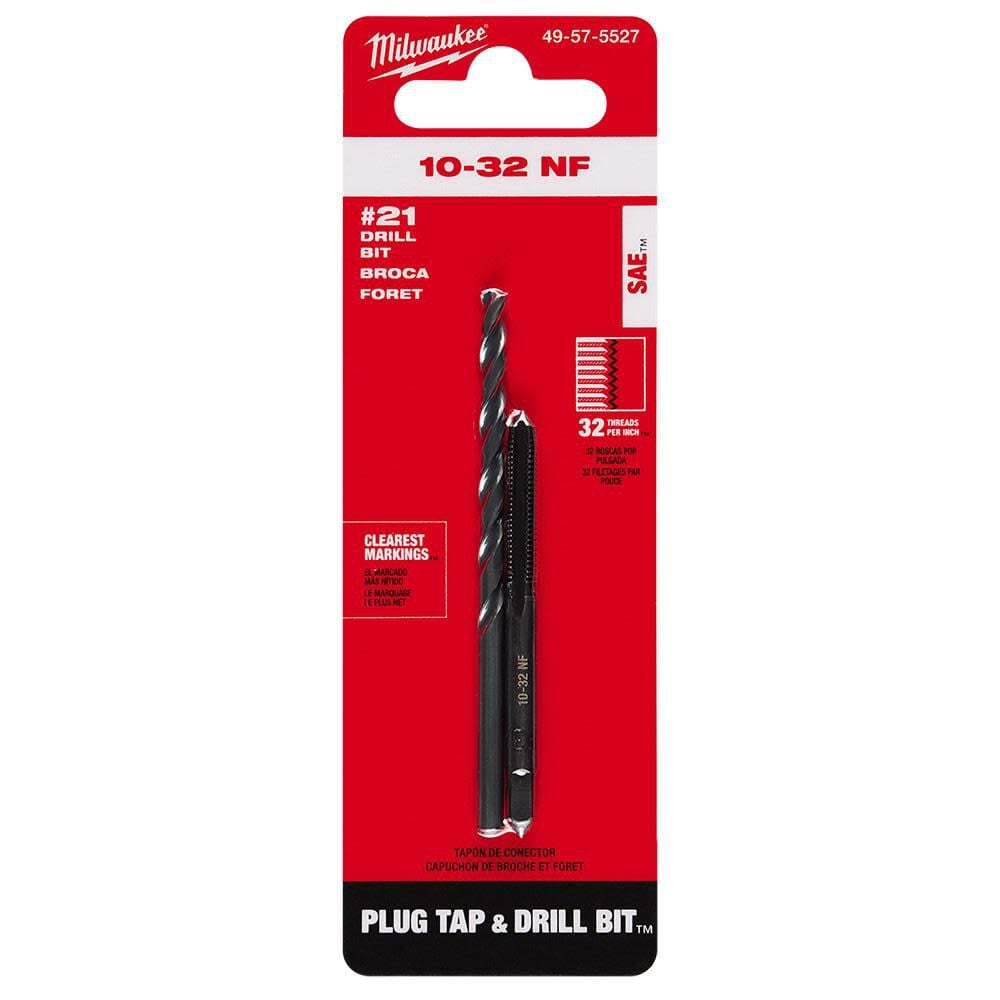 Milwaukee 10-32 NF Straight Flute Plug Tap & #21 Drill Bit, large image number 11