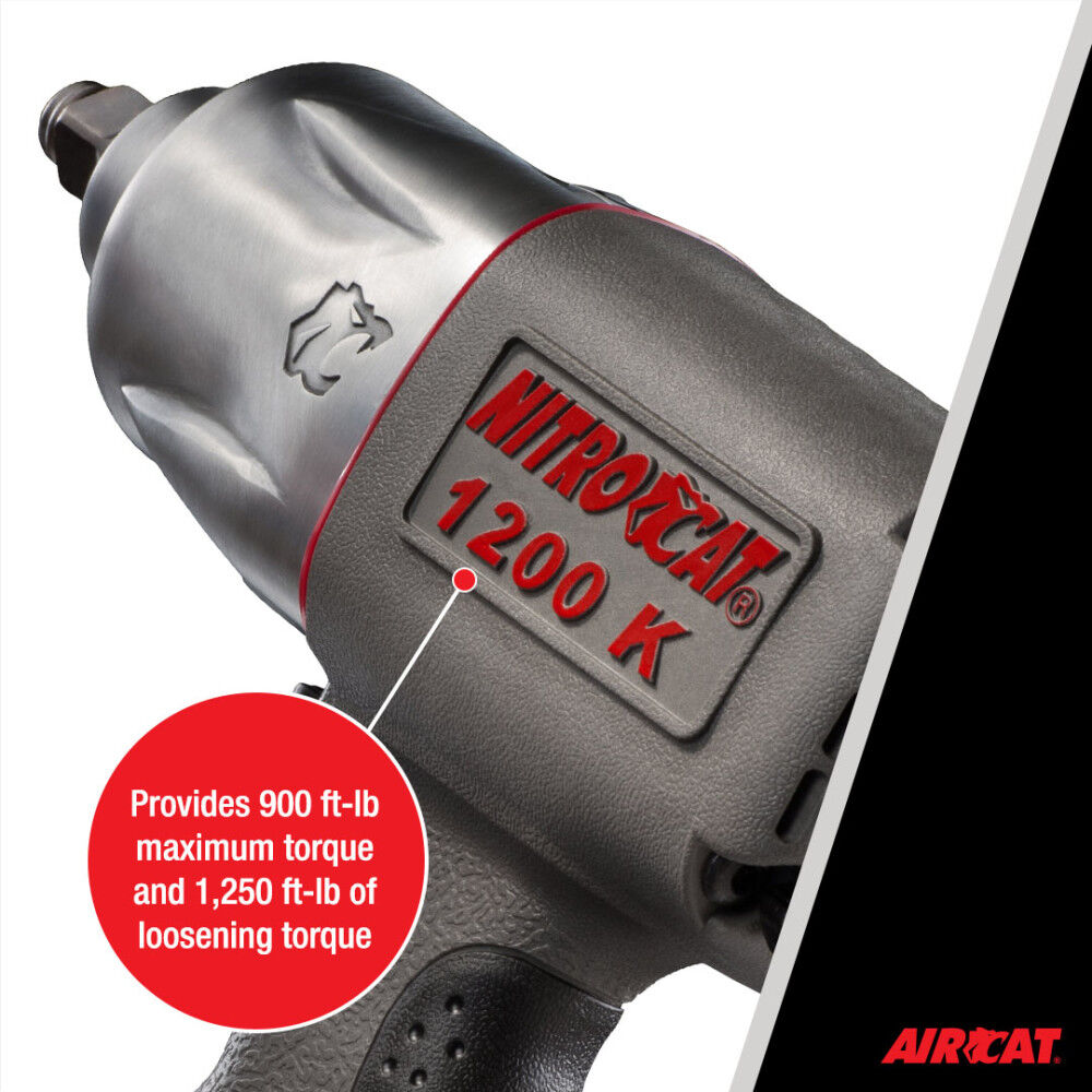 AIRCAT NITROCAT 1/2 Inch Twin Clutch Pneumatic Impact Wrench, large image number 4