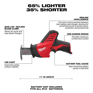 Milwaukee M12 HACKZALL Reciprocating Saw (Bare Tool), large image number 1
