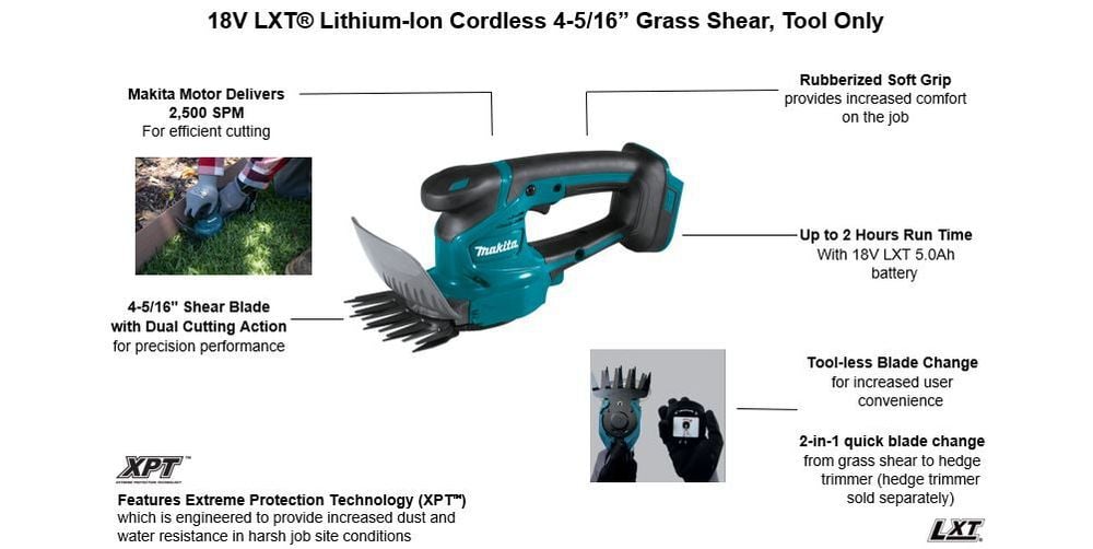Makita 18V LXT Grass Shear Lithium Ion Cordless 4 5/16in (Bare Tool), large image number 2