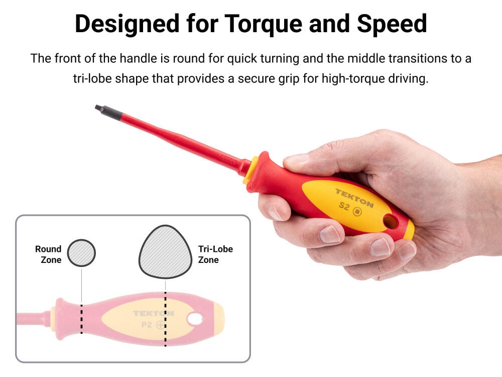 Tekton #2 Square Insulated Screwdriver 4 Inch Shank, large image number 6