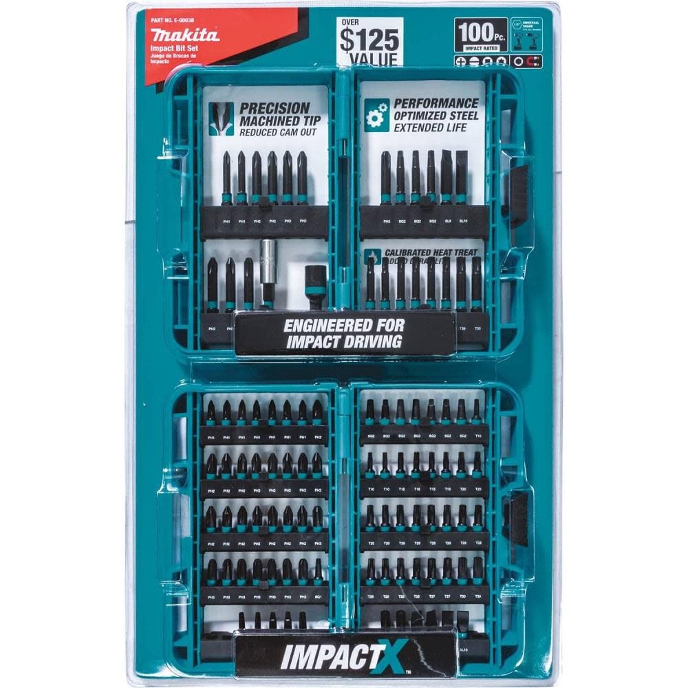 B.D SHOT 100 2本セット Makita ImpactX 100 pc. Driver Bit Set E-00038 - Acme Tools