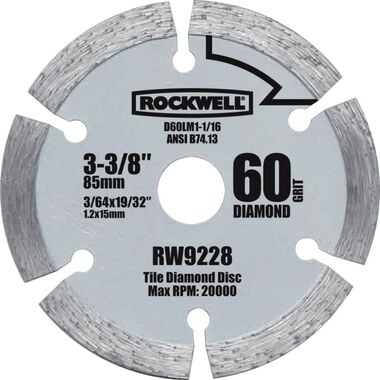 Rockwell 3-3/8-in Continuous Diamond Circular Saw Blade, large image number 0