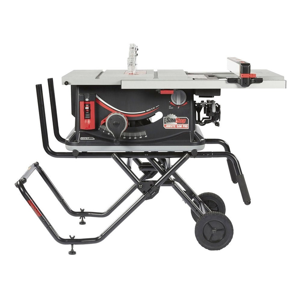 Sawstop 10 Inch 15A 120V Jobsite Saw PRO Table Saw with Mobile Cart Assembly, large image number 1
