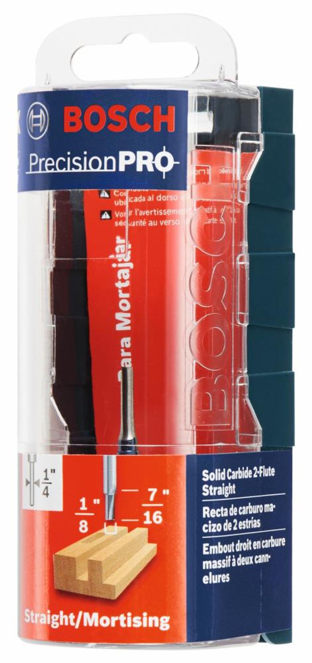 Bosch 1/8in x 1/2in Solid Carbide Double Flute Straight Router Bit, large image number 3