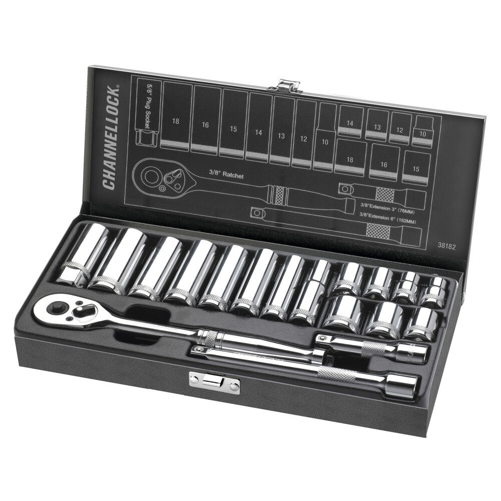 Channellock 3/8 Inch Drive Metric Socket Set 18 Pieces, large image number 2