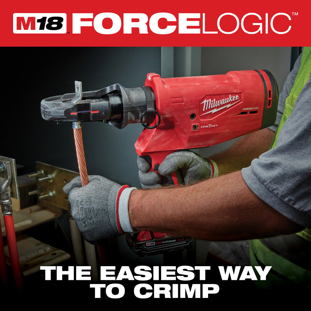 Milwaukee M18 FORCE LOGIC 750 MCM Crimper with #6 - 750 MCM Cu Dies (Bare Tool), large image number 3