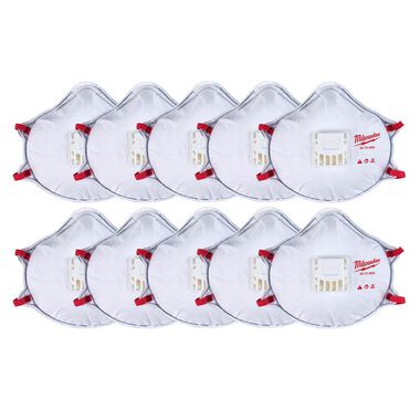 Milwaukee 10pk N95 Valved Respirator with Gasket