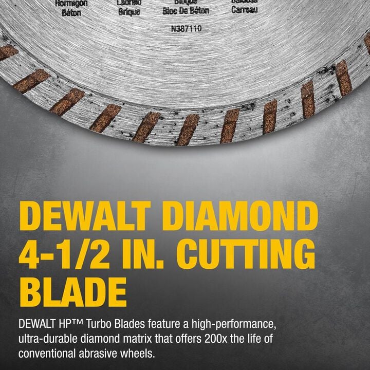 DEWALT HP4 1/2 Inch Turbo Rim Diamond Blade for Stone and Masonry, large image number 4