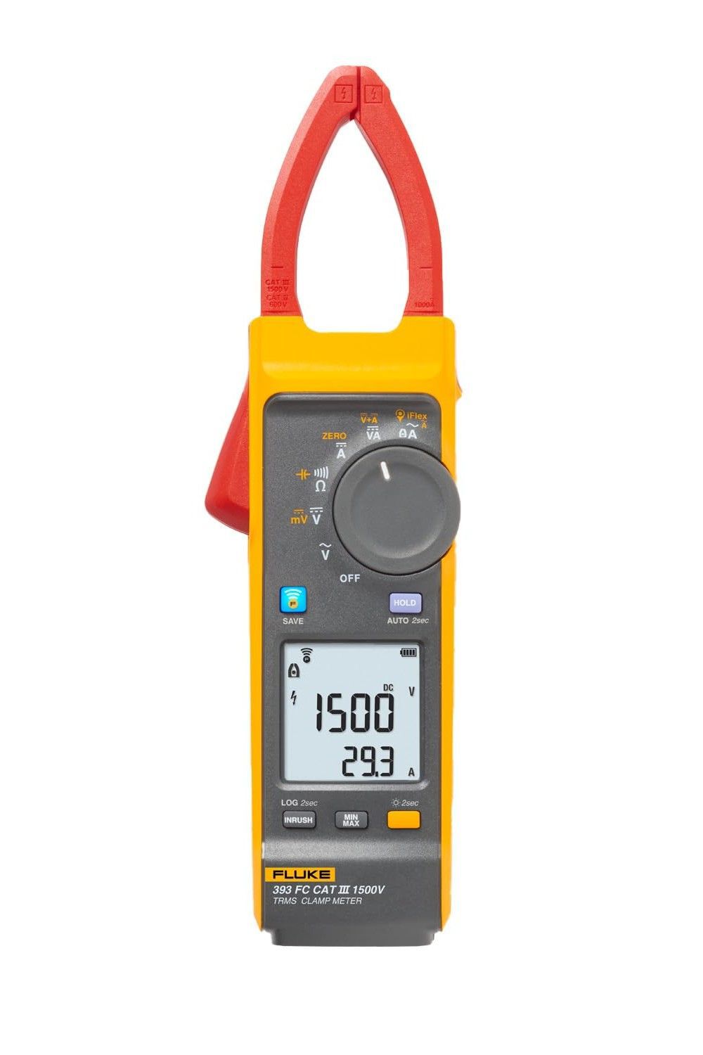 Fluke CAT III 1500V Rated 0-999.9A Battery Power TRMS Solar Clamp Meter, large image number 1