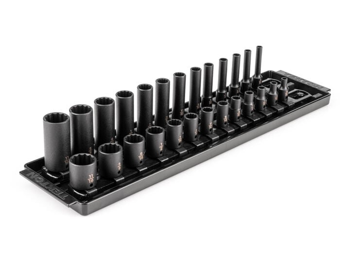 Tekton 1/4 Inch 12 Point Impact Socket Set, 26 Pieces (5/32-11/16 Inch), large image number 1