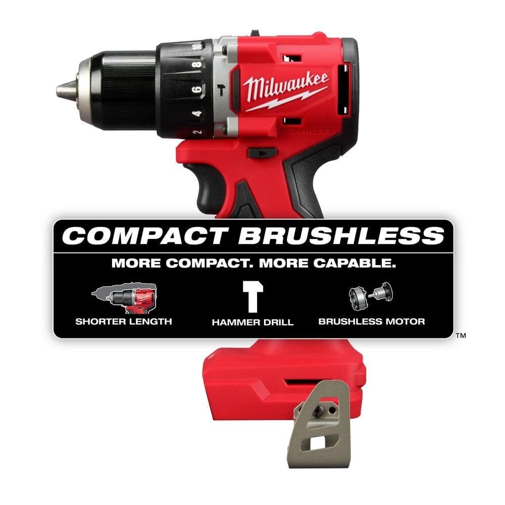 Milwaukee M18 Compact 1/2 in Hammer Drill/Driver (Bare Tool), large image number 2