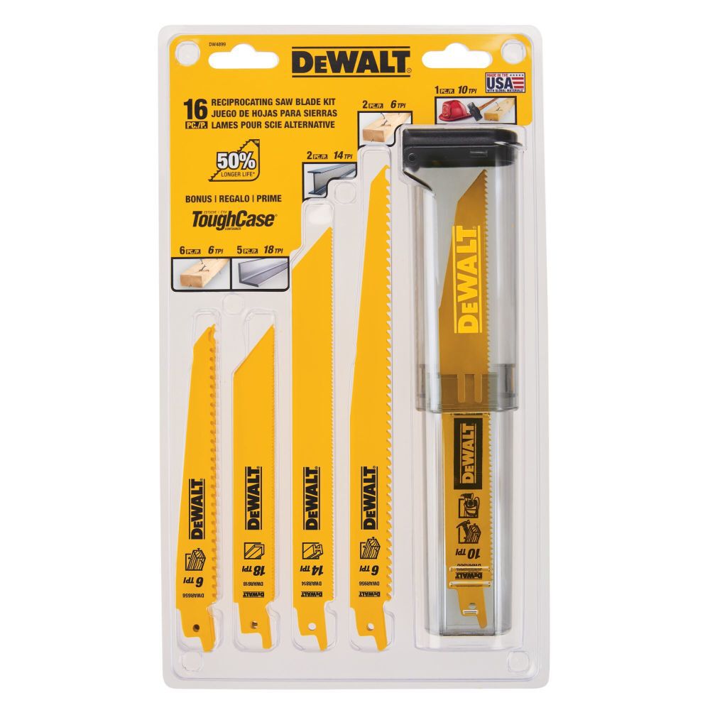 DEWALT 16 Piece Bi-Metal Reciprocating Saw Blade Set with Case, large image number 9