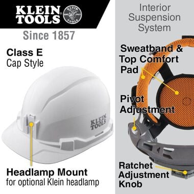Klein Tools Hard Hat Non-vented Cap Style, large image number 1