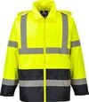Portwest Hi-Vis Yellow and Black Contrast Rain Jacket, small image number 1