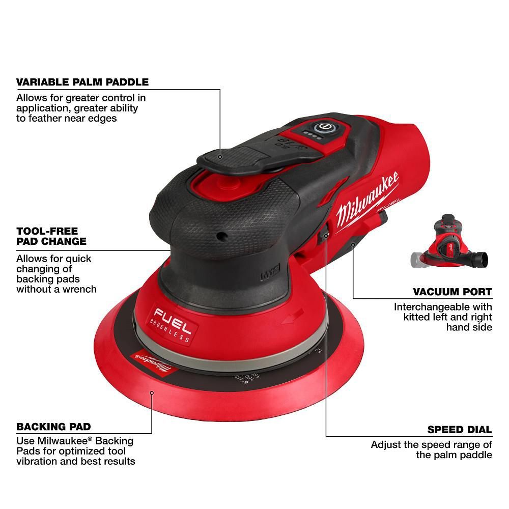 Milwaukee M12 FUEL 6" Random Orbital Sander Kit (3/16"), large image number 4