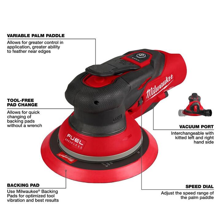 Milwaukee M12 FUEL 6" Random Orbital Sander Kit (3/16"), large image number 3