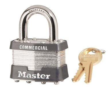 Master Lock 1-3/4 In. (44mm) Wide Laminated Steel Pin Tumbler Padlock Keyed Alike - 1KA, large image number 0