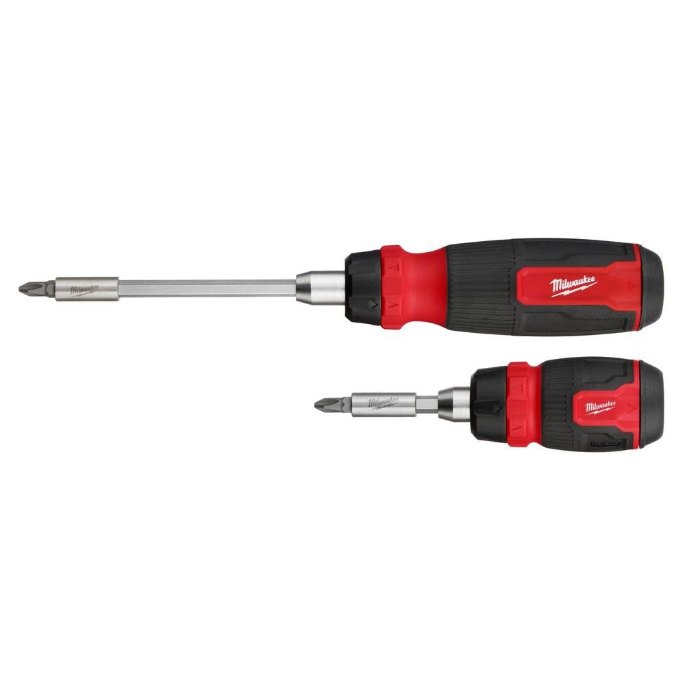 Milwaukee 14-in-1 Ratcheting Multi-Bit and 8-in-1 Ratcheting Compact Multi-bit Screwdriver Set 2pc, large image number 1