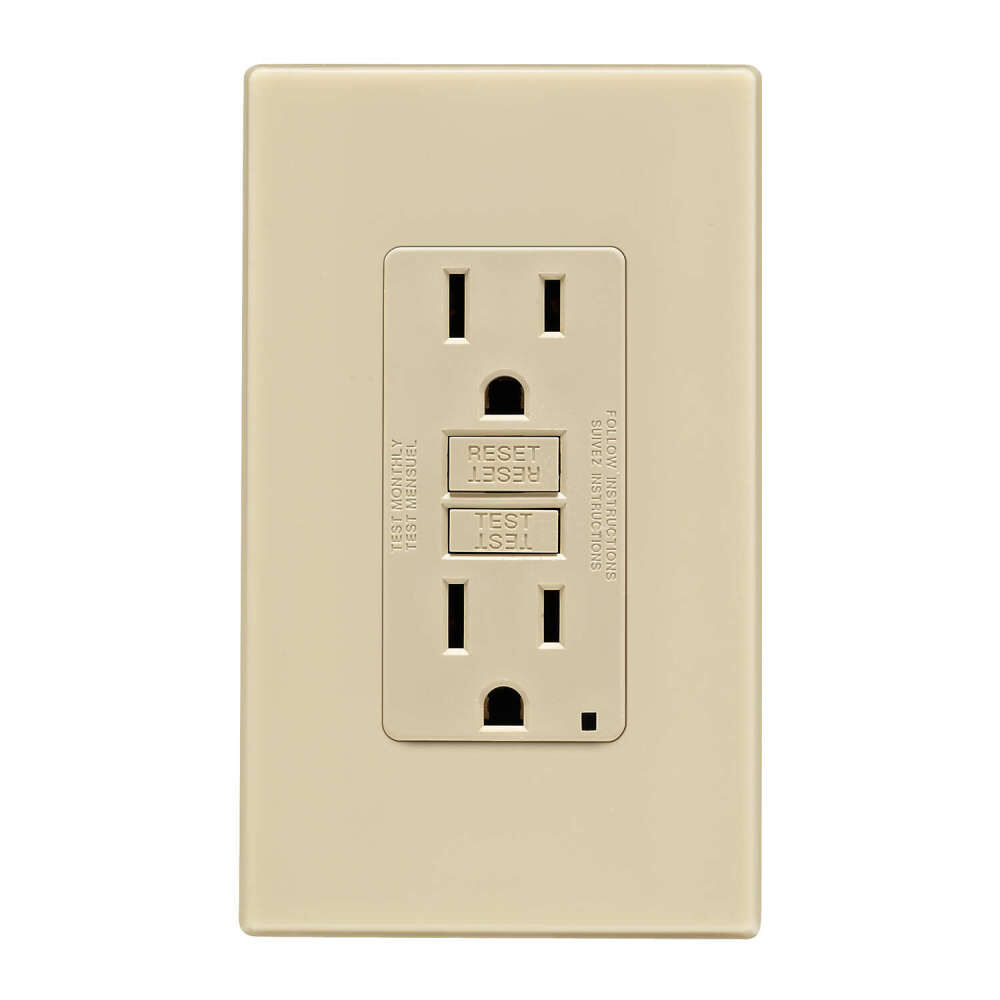 Leviton SmartlockPro GFCI Outlet 15A 125V Duplex Ivory NEMA 5-15R, large image number 1