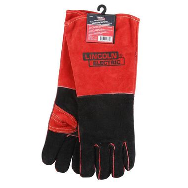 Lincoln Electric Industrial Welding Gloves - Red Black Leather, large image number 0