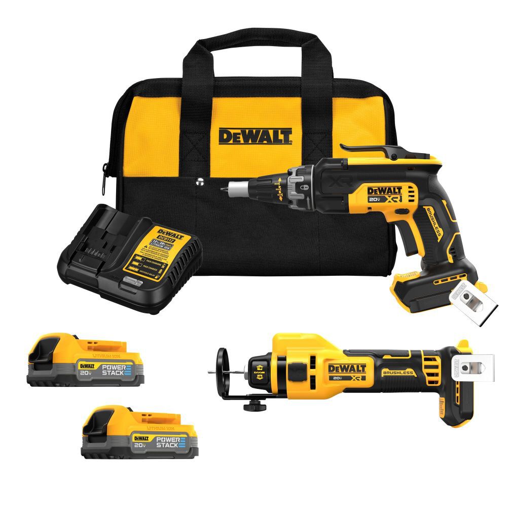 DEWALT 20V MAX* XR Drywall Screwgun and Cut-Out Tool Combo Kit – DCK265E2