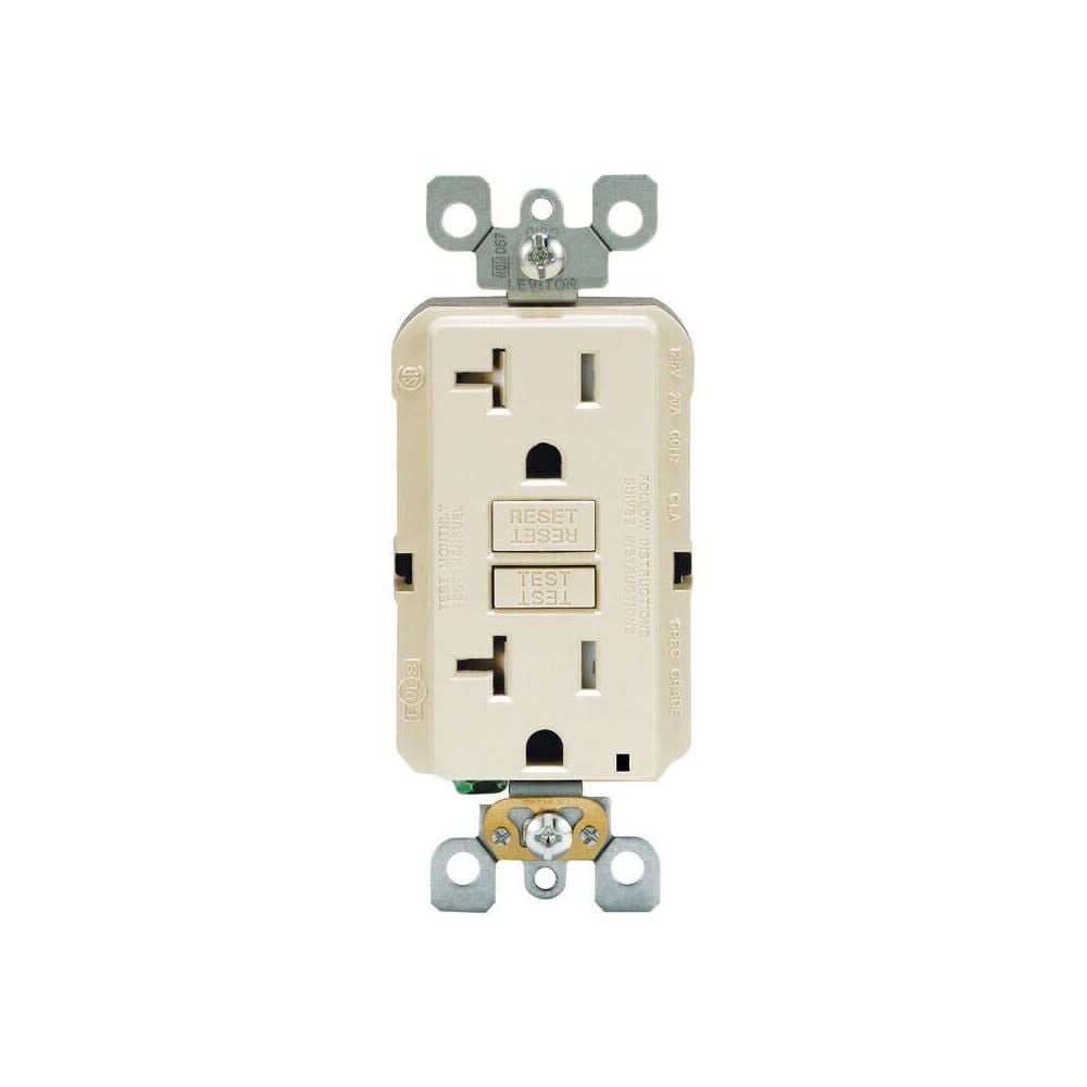 Leviton SmartlockPro NEMA GFCI Outlet 20A 125V Duplex LightAlmond – 3532991