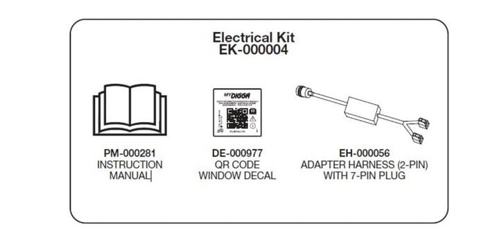 Digga North America Adapter Harness Kit- BOBCAT 7 PIN - 2 X 2 PIN PLUG-Used on Digga Power Rake/Soil Conditioner Slew Standard