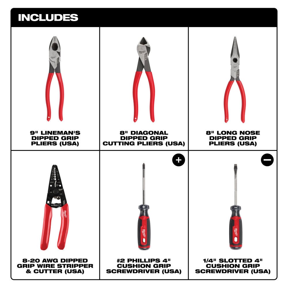 Milwaukee Hand Tool Set 6 Pieces, large image number 2