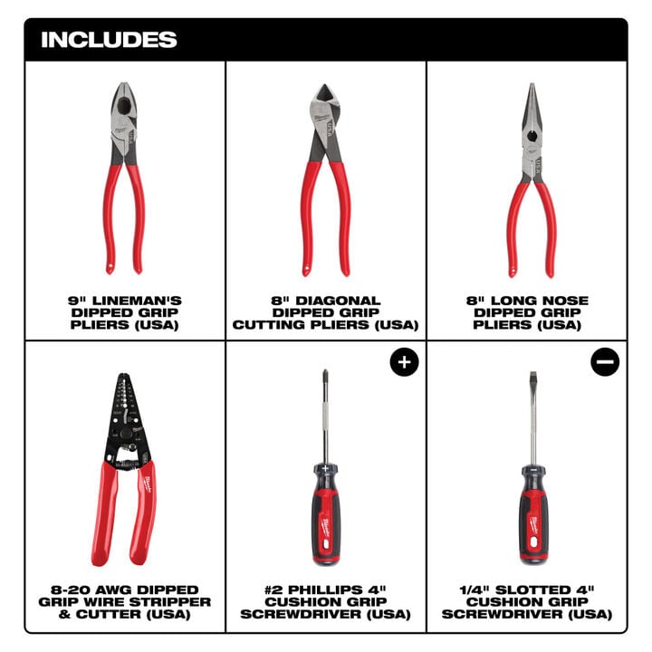 Milwaukee Hand Tool Set 6 Pieces, large image number 1