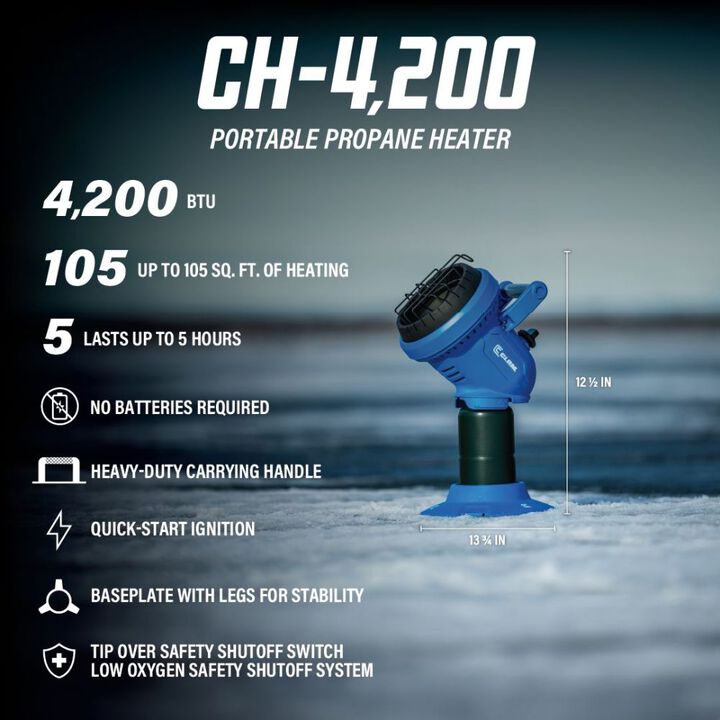 Clam Outdoors CH-4200 4200 Btu Propane Fuel Powered Radiant Heater, large image number 6