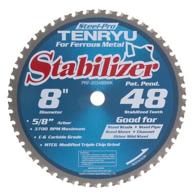 Tenryu 8In x 48CT Metal Steel-Pro Stabilizer Series Blade, large image number 0
