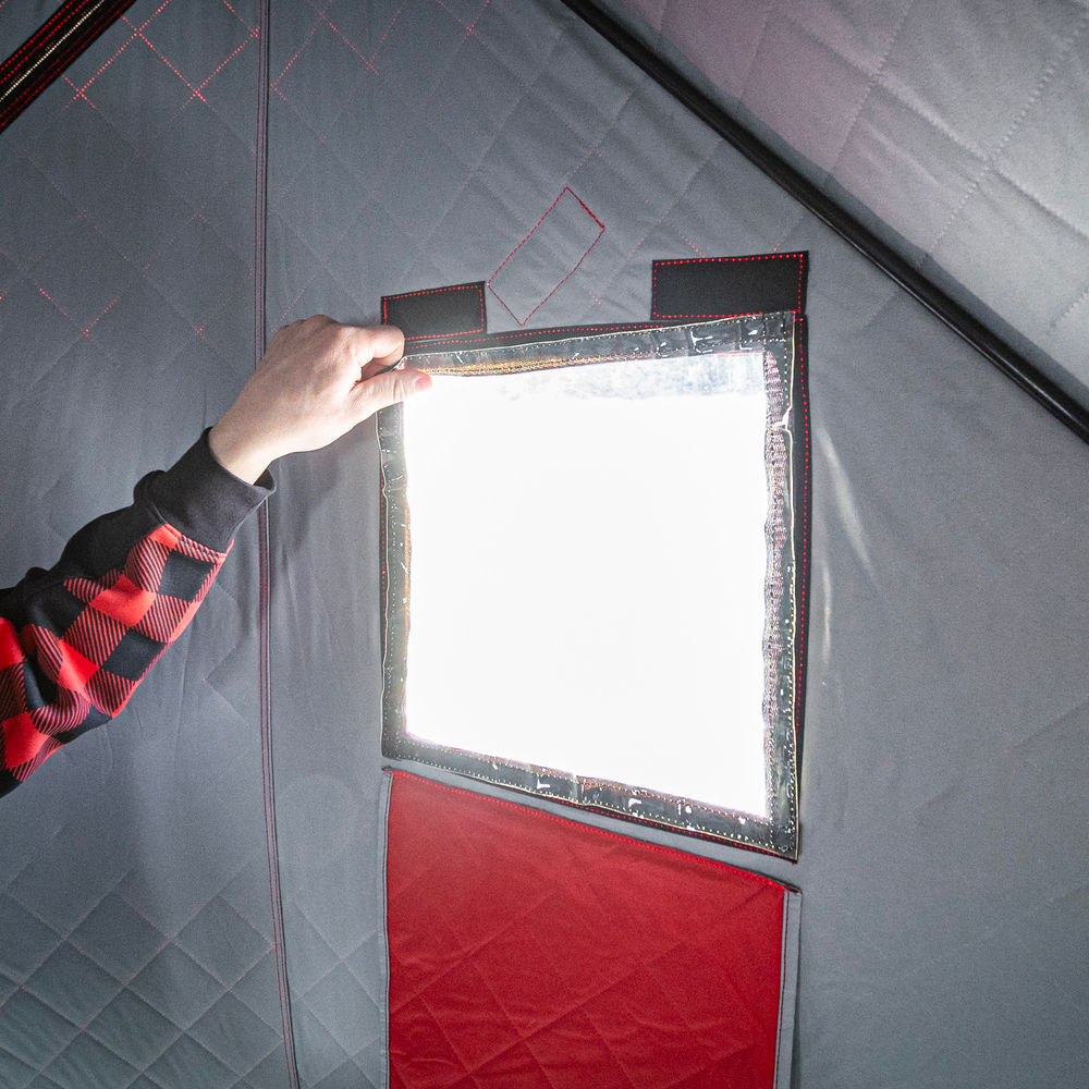 Eskimo QuickFish 3HD, Pop-Up Portable Shelter, No-Trip Door, Red/Black, Three Person, large image number 6