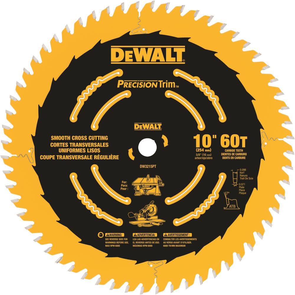 Dewalt 10 60t saw blade on sale