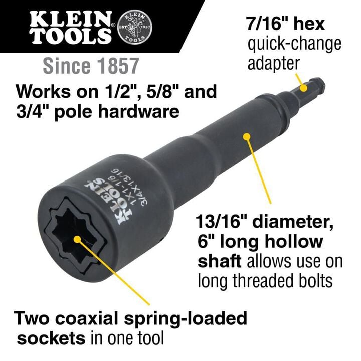Klein Tools 6 in 1 Impact Socket Set 8 Pieces, large image number 2